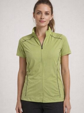 Columbia Titanium XL Green Short Sleeve Half Zip Performance Top Hiking Running
